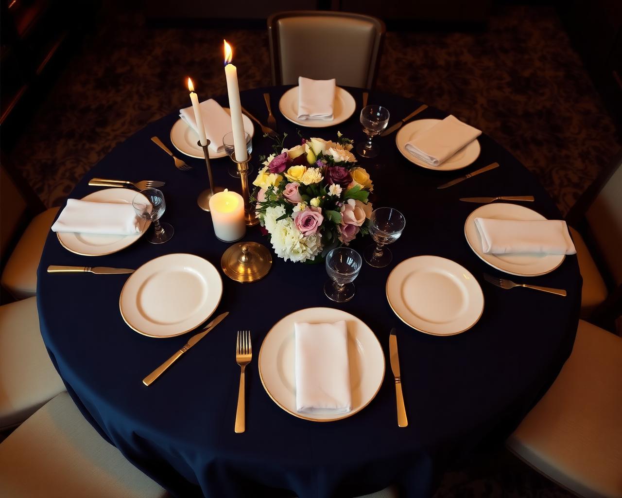 Mesa de jantar elegante posta